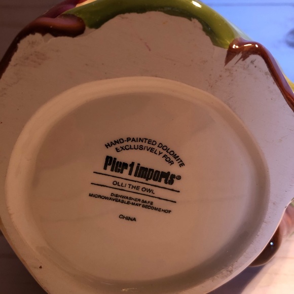 Pier 1 Olli the Owl Handpainted Mug - Picture 2 of 4